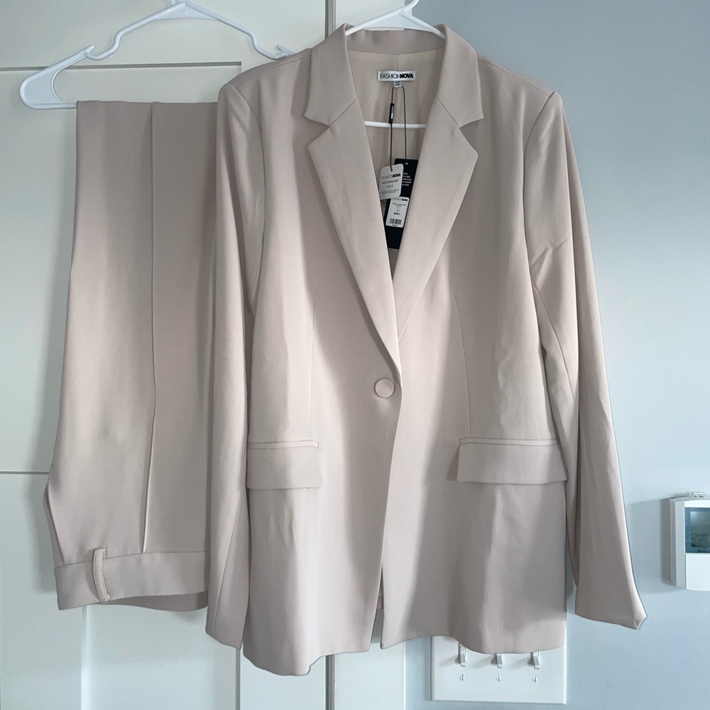 Fashion Nova Beige Suit Set